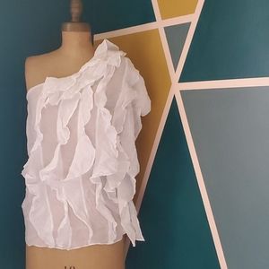 One shoulder ruffle top